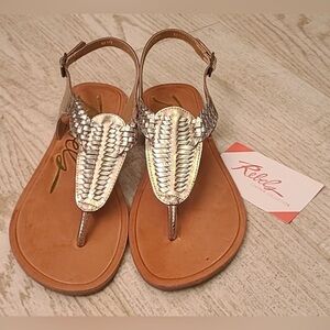 Rebels Silver & Gold Leather Sandals